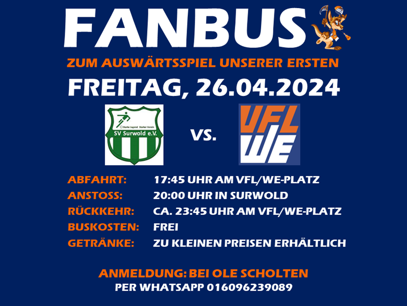 Am 26.4. mit dem Fanbus nach Surwold Am 26.4. mit dem Fanbus nach Surwold