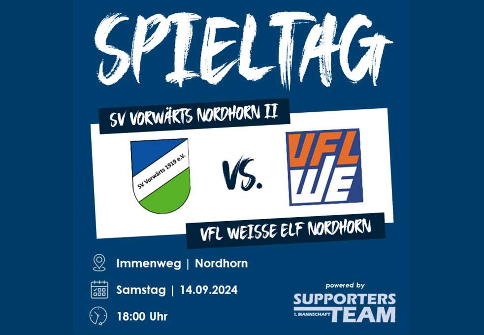 Erste am Samstag um 18 Uhr im Derby beim SV Vorwärts II