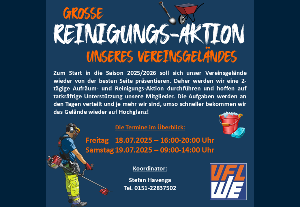Arbeitseinsatz am 18. und 19. Juli Arbeitseinsatz am 18. und 19. Juli