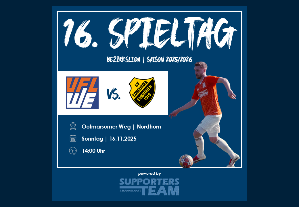 Letzten Heimspiel unserer Ersten im Jahr 2025 am Sonntag (16.11.)