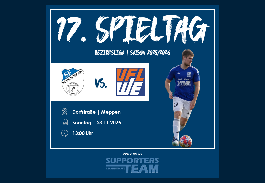 Erste reist am Sonntag nach Schwefingen – Anstoß: 13 Uhr